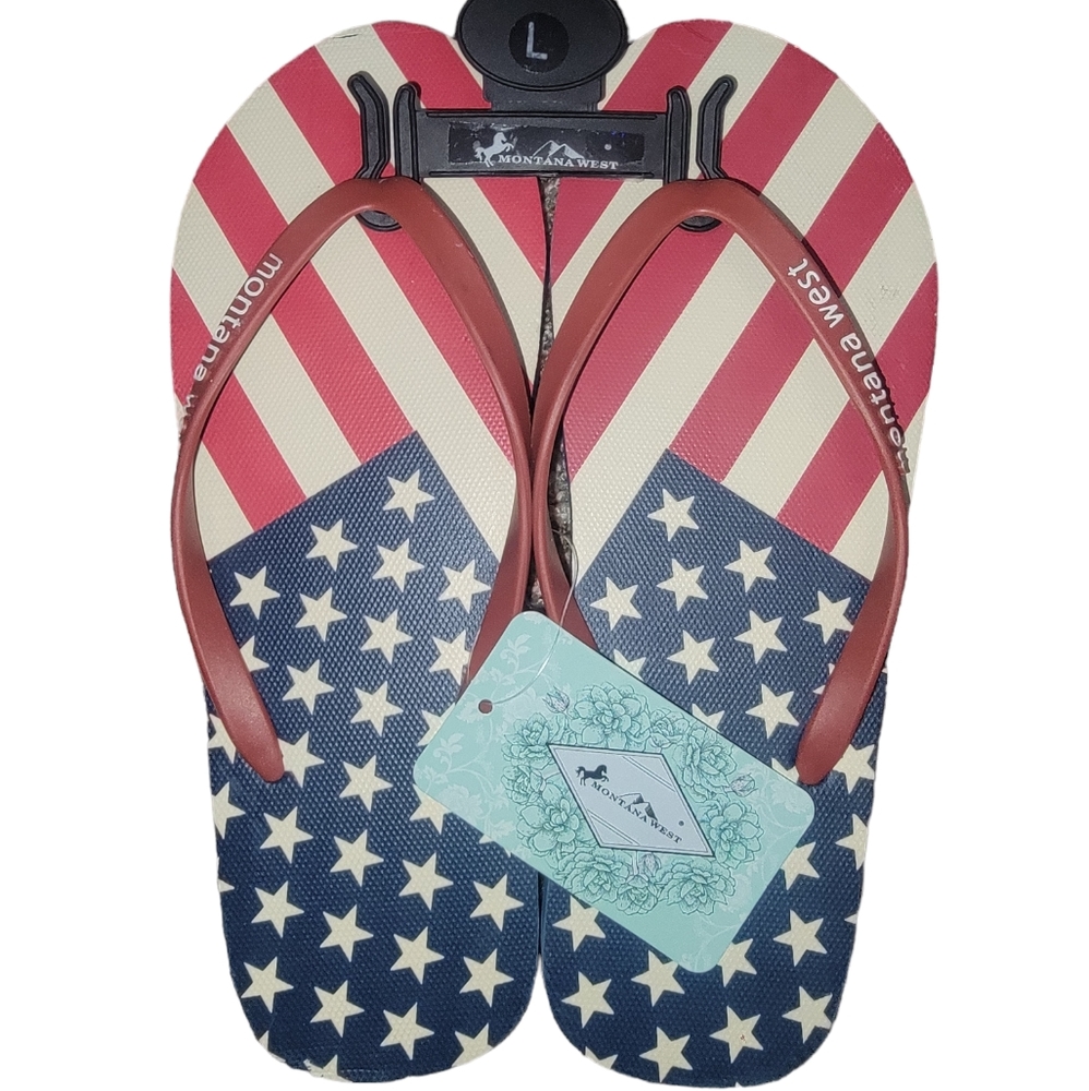 Montana West Patriot Women Thong Sandal Flip Flops - Picture 3 of 5